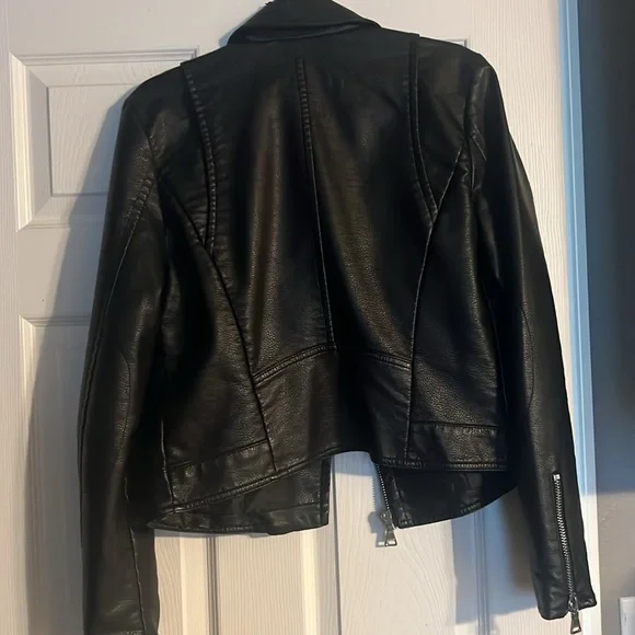 Black “vegan” Leather Express Moto-Jacket - Picture 5 of 8